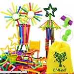 EMIDO 480 Pcs Building Toy Building Blocks Bars Different Shape Educational Construction Engineering Set 3D Puzzle  Interlocking Creative Connecting Kit A Great STEM Toy for Both Boys and Girls!  B01D7KYO56